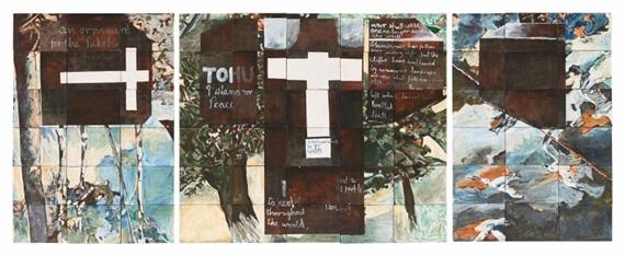 Parihaka Triptych by Imants Tillers, 1987