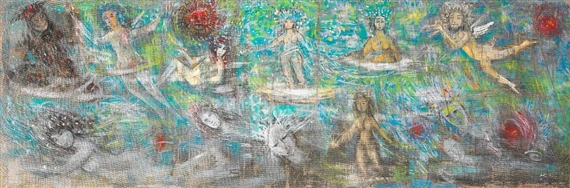 Mythological composition by Minos Argyrakis, circa 1970