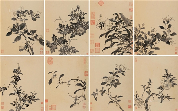 8 Works: Flowers by Xiang Shengmo