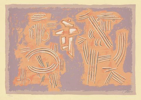 Artwork by Willi Baumeister, MYKENE, Made of Colour silkscreen on heavy wove paper