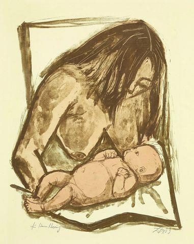 MUTTER UND KIND by Otto Dix, 1951