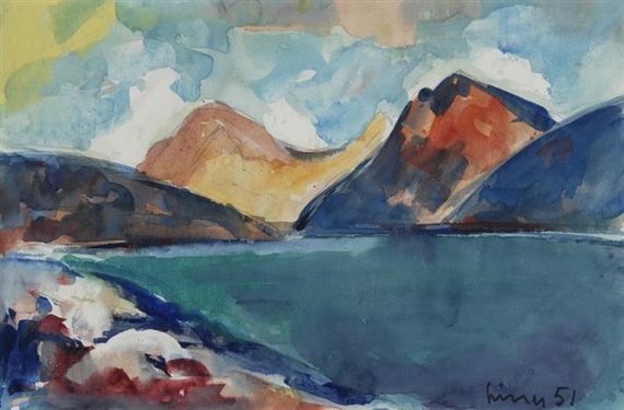 See mit Berglandschaft by Carl Walter Liner, 1951
