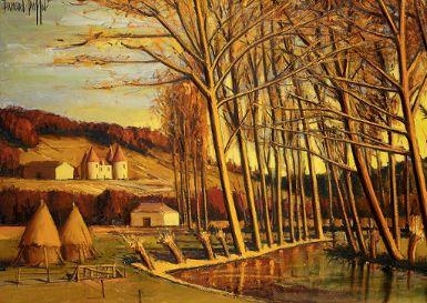 Bernard Buffet | Environ de Vernon, le vieux moulin, Basson (1975 