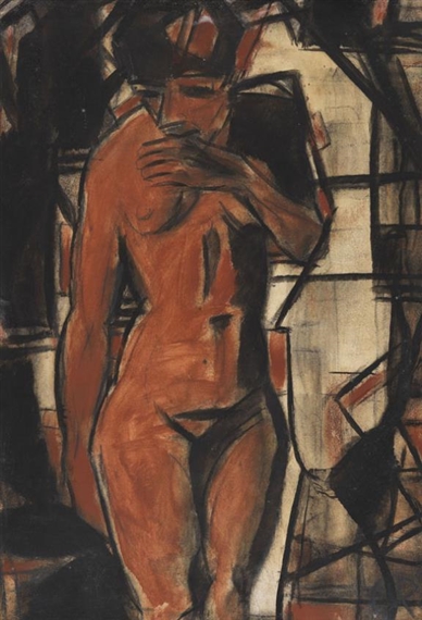 Stehender weiblicher Akt by Christian Rohlfs, 1920/1925