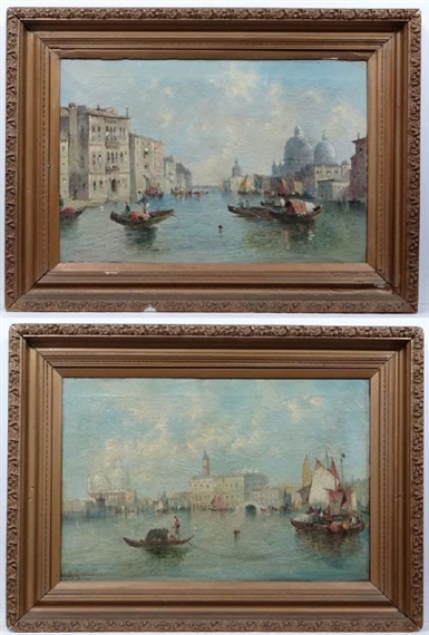 Across the lagoon , Venice and The Grand canal looking towards Santa Maria della Salute by William Meadows