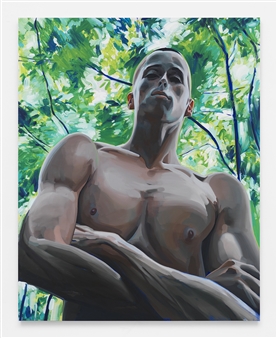 Sam McKinniss: Black Leather Sec­tional - Joe Sheftel Gallery