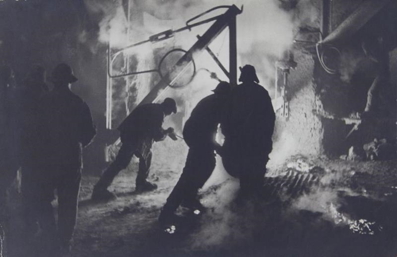 Artwork by Dmitri Debabov, Am Schmelzofen/Smelting Metal, Moscow, Made of Vintage silver print