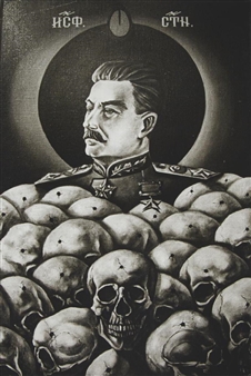 Stilisiertes Porträt von Iosif Stalin in Anlehnung an Russische Ikonen/Stylised Portrait of Iosif Stalin in the Manner of Russian Icons - Dmitri Debabov