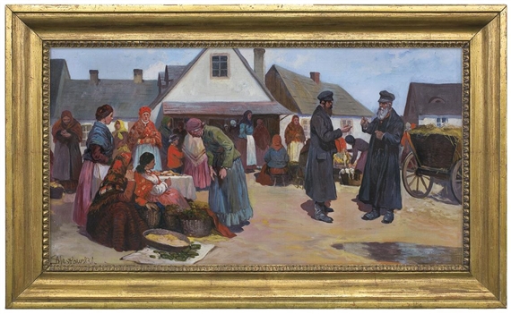 Small Town Market by Stanisław Masłowski, 1880s
