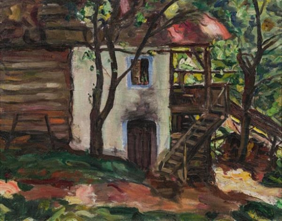 House in the woods by Leopold Hauer, 1945