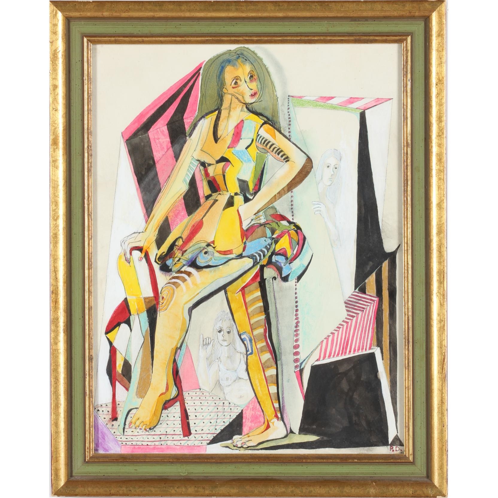 Artwork by Peggy Dodge, Three Women, Made of mixed media on paper