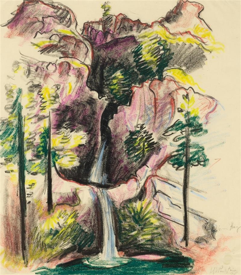 Quell in Positano (Am Hang) by Max Pechstein, 1925