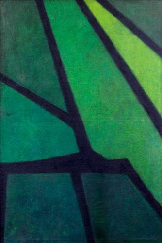 Artwork by Cenon Rivera, Green Ray, Made of oil on canvas