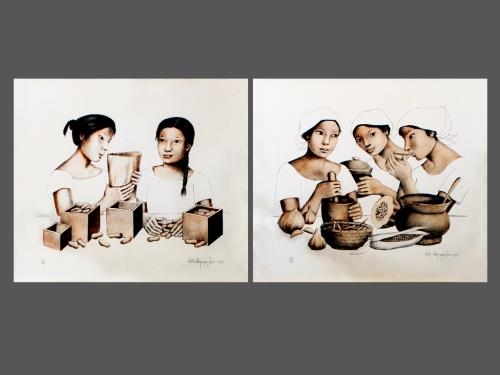 2 Works: Peanut Vendors &  Women Cooking