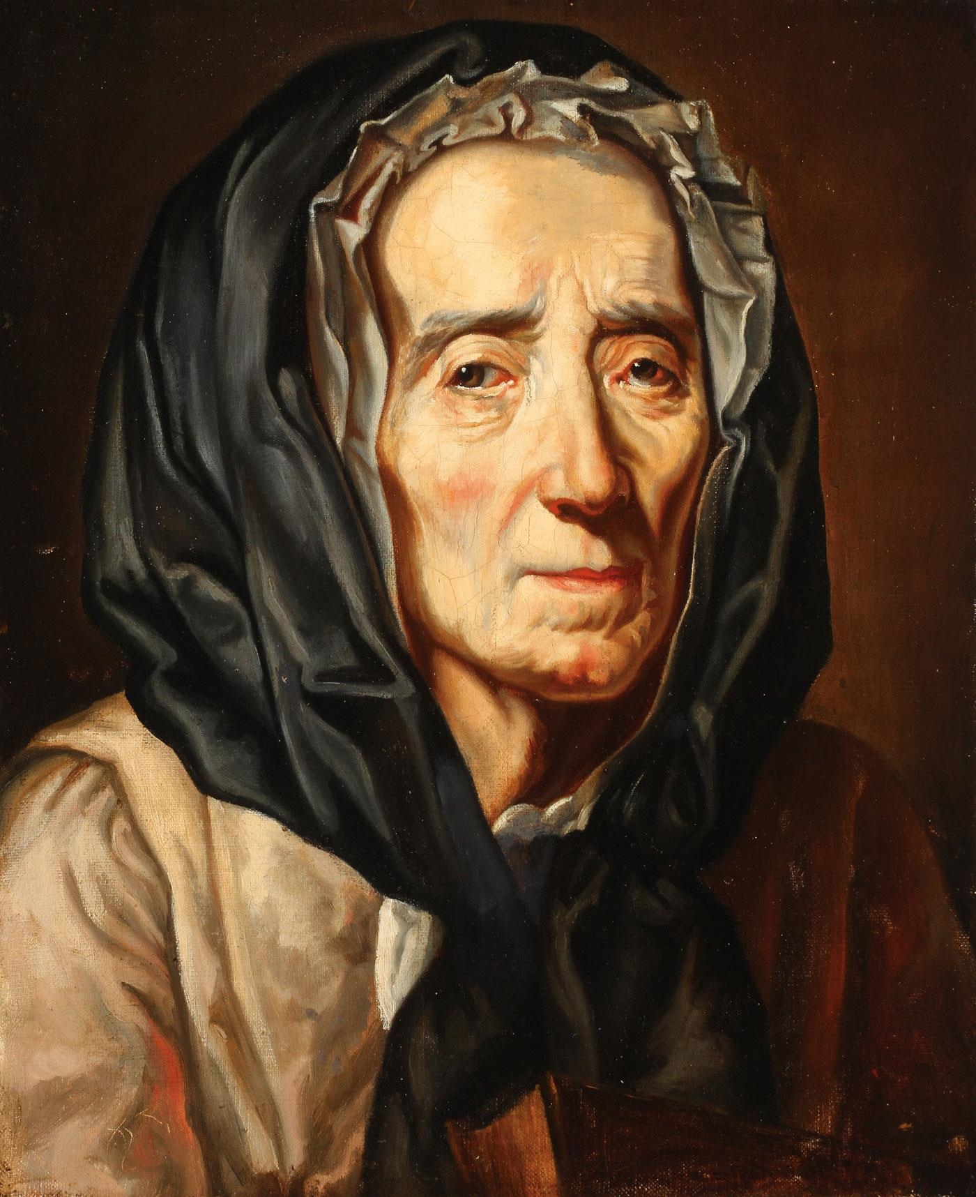 Denner Balthasar | Portrait of a Old Woman with Bonnet | MutualArt