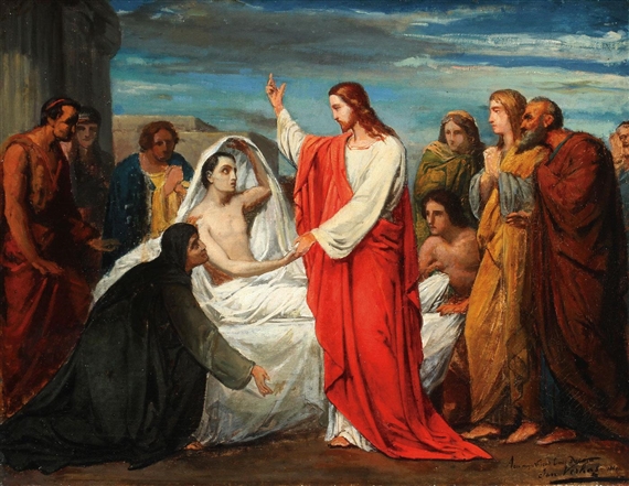 The Raising of the Widow's Son in Nain by Jan Verhas, 1860