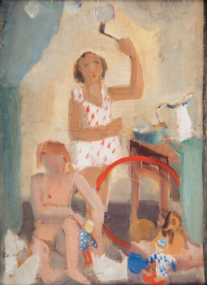 Childrend with Soap Bubbles by Dorothea Maetzel-Johannsen, Circa 1920's