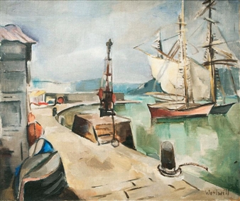 Harbour with Sailing Ships - Gretchen Wohlwill