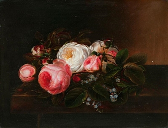 Roses and Forget-Me-Not - Anna Cathrine Christine Heerfordt