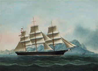 The American clipper ship &quot;Archer&quot; arriving Hong Kong - Hing Qua