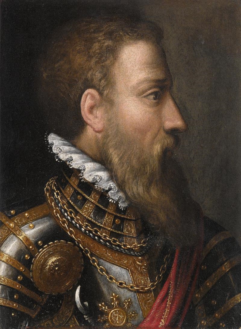 Lombard School, 16th Century 3 works; Portraits of thee Habsburg