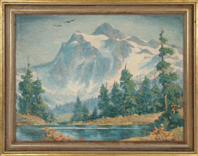 Frederick Robbins | Mountainous Landscape with Lake (1961) | MutualArt