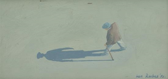 Pedestrian with Walking Stick by Leon Roubos, 1992