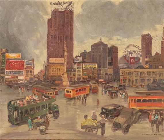 Columbus Circle by Andrew Karoly, 1928