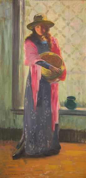 Girl with Brass Pot by Nathan Dolinsky, 1914