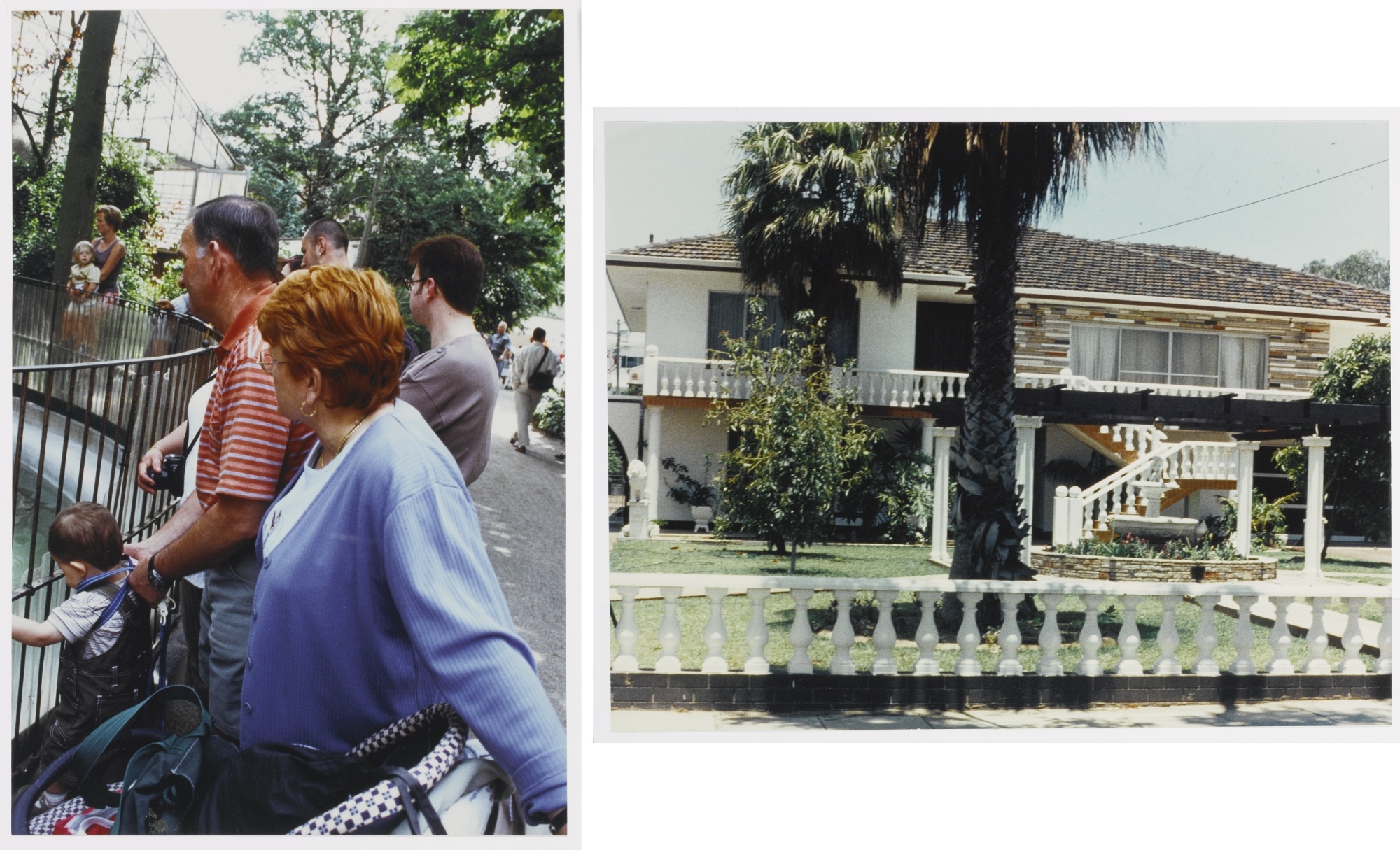 Artwork by Dan Graham, (I) NEW PERTH (AUSTRALIA) SUBURBAN HOUSE (II) FAMILY GROUPS AT THE ANTWERP ZOO, Made of c-print