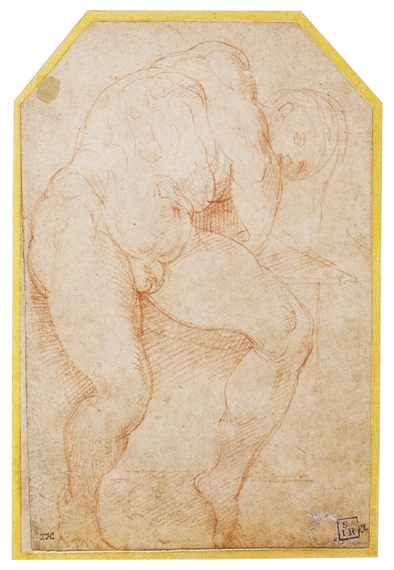 A SEATED MALE NUDE by Parmigianino