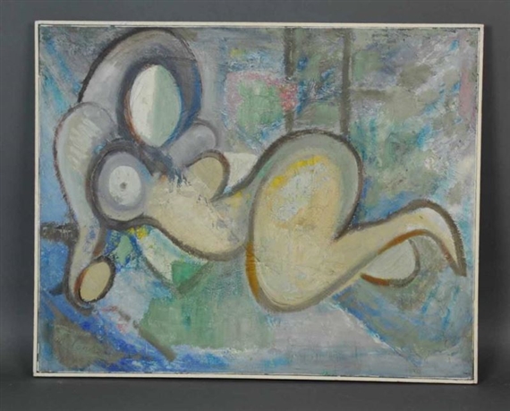 OIL SKETCH FOR SCULPTURED NUDE by Charles Melohs, 1970s