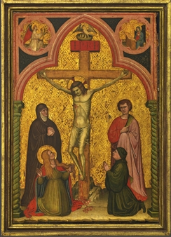 THE CRUCIFIXION WITH SAINTS MARY, JOHN AND MARY MAGDELENE AND A DONOR; THE ANNUNCIATION IN THE SPANDRELS ABOVE - Filarete