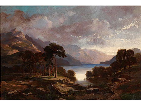 IDEALISIERTE, BERGIGE LANDSCHAFT by Carl Rottmann