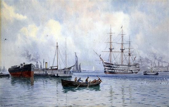 Artwork by Martin Snape, HMS Victory in Harbour, Made of Watercolour