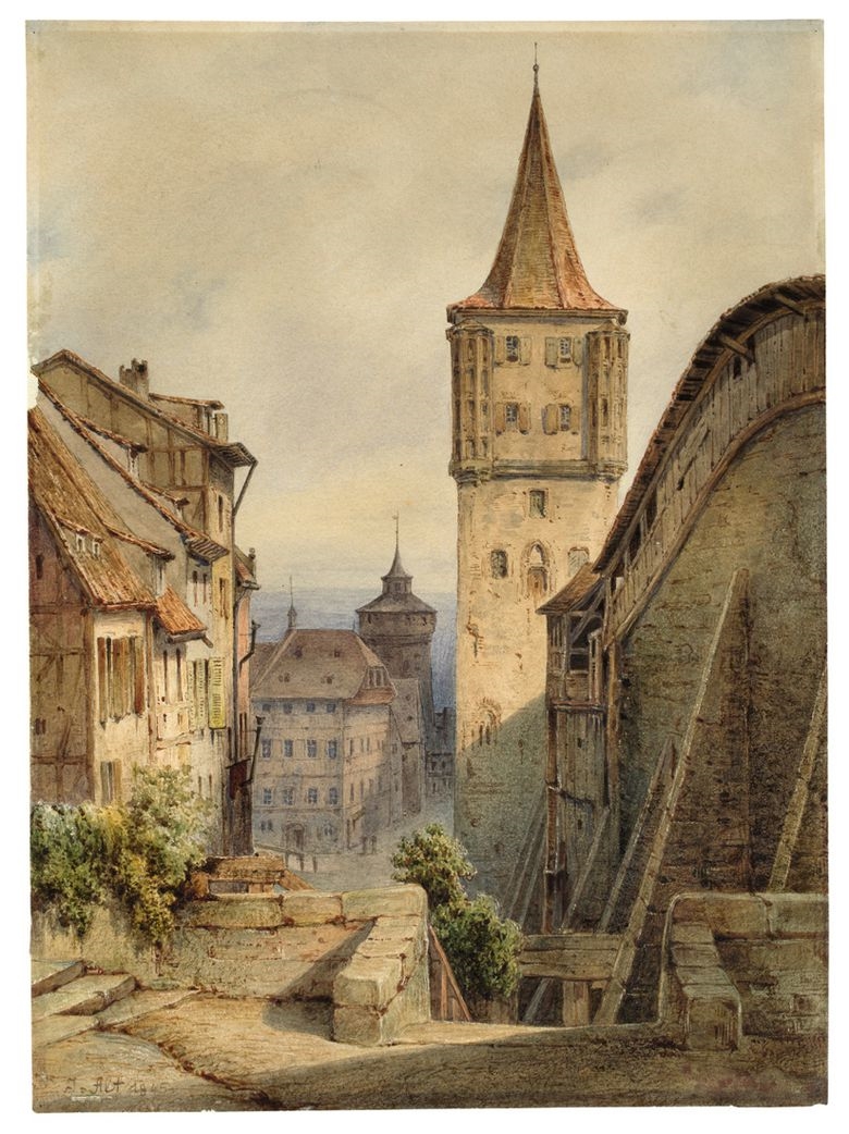 Das dürerhaus in nürnberg by Jakob Alt, 1845