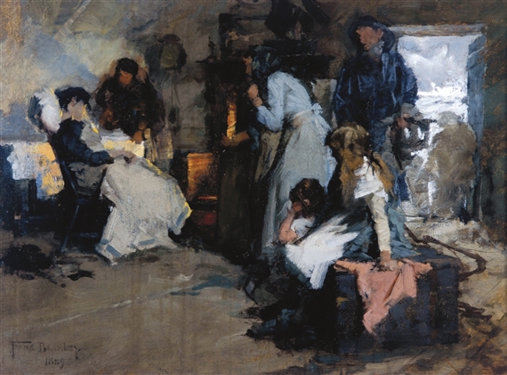 SKETCH FOR SAVED by Frank Bramley, 1889