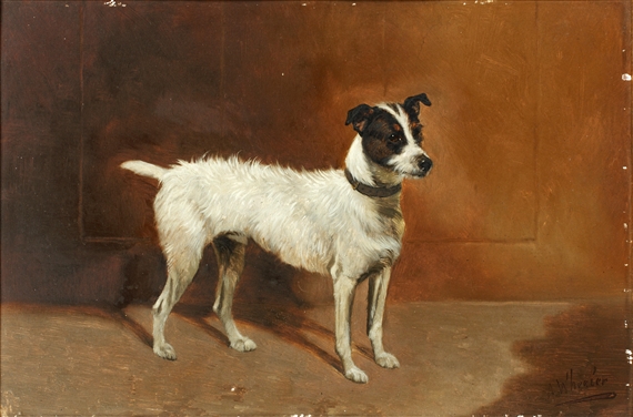 Portrait of a jack russell terrier by Alfred Wheeler
