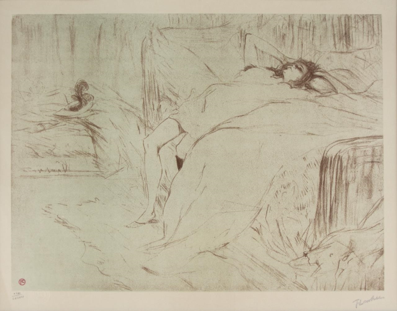 femme sur le dos-lassitude by Henri de Toulouse-Lautrec