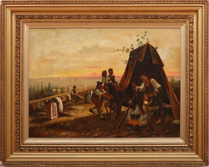 Artwork by Donatus Buongiorno, By the open fire, Made of Oil on canvas