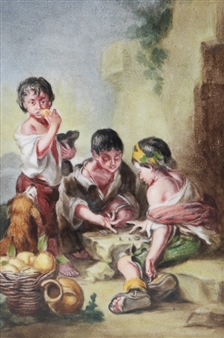 children playing at dice or board game - Bartolomé Estebán‏ Murillo