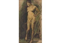Artwork by Kuroda Seiki, Nude, Made of Oil on canvas laid down to board