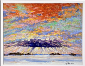 Depicitng a landscape with stormy - Charles Andrew Bigelow