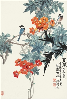 Birds and flowers - Jin Hongjun