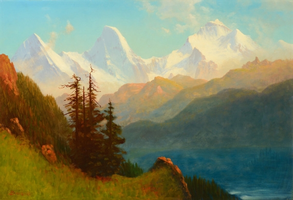 Splendor of the Grand Tetons – Wyoming Territory by Albert Bierstadt