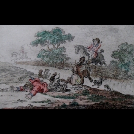 Set of 4; Hounds Finding; Hounds in Full-Cry; Hounds Throwing-Off and Coming in at the Death by James Gillray, 1800