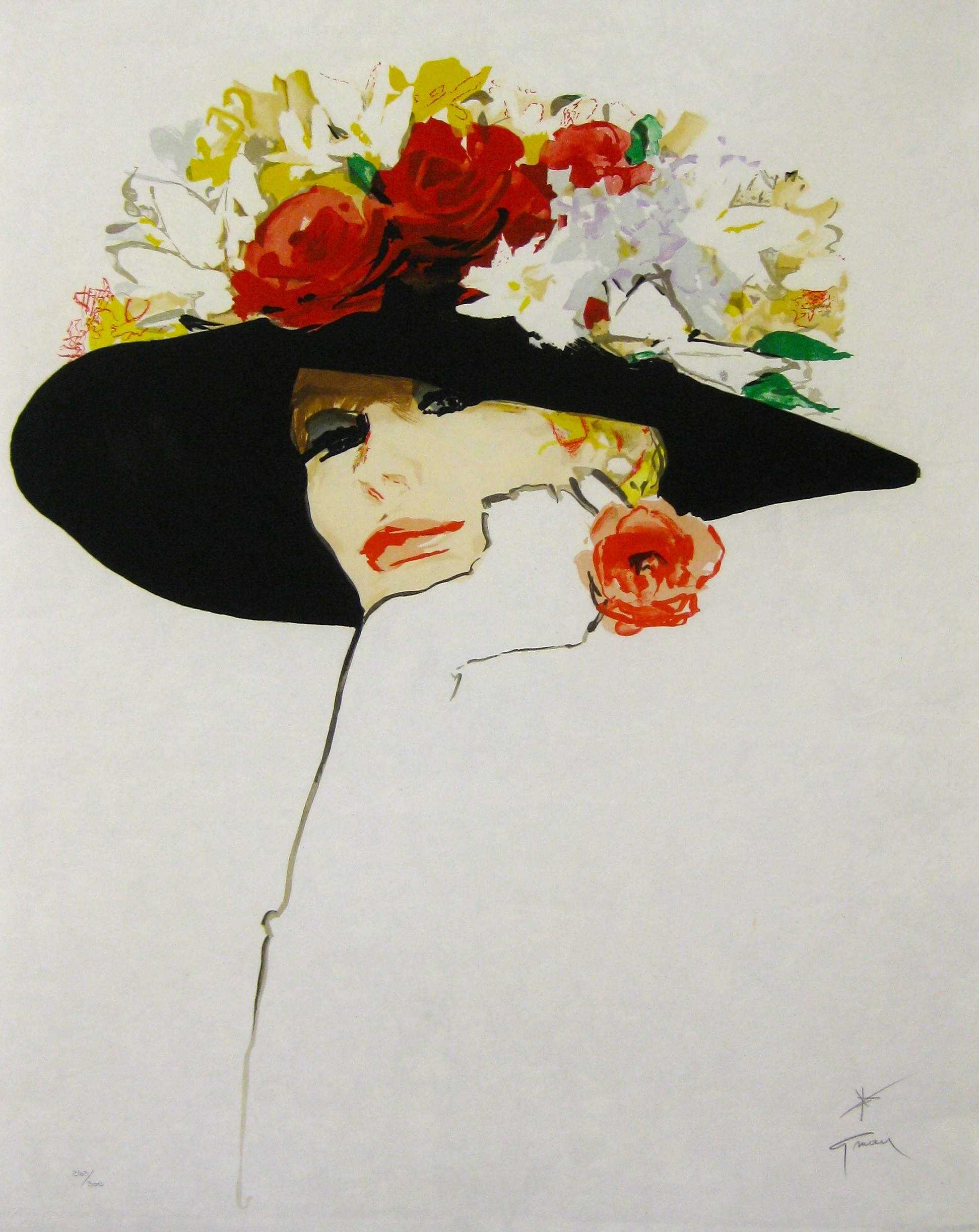 René Gruau | Woman with Flowered Hat | MutualArt