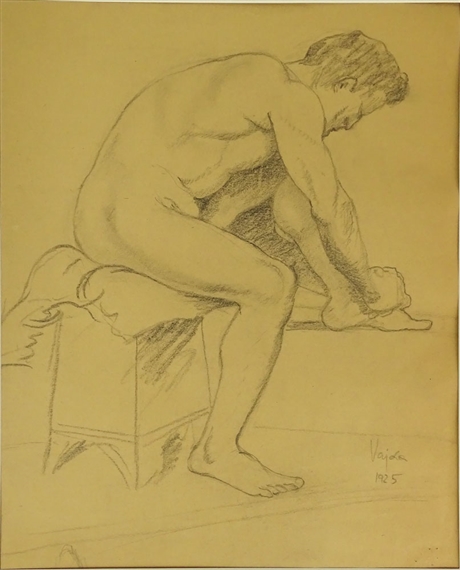 Male Nude by Lajos Vajda, 1925