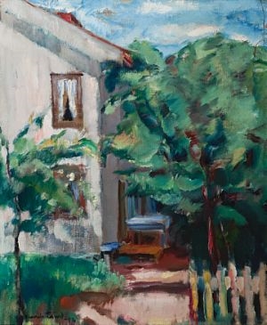 Et skyggefult sted i haven by Henrik Lund, 1916