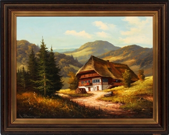 Scene with mountain chalet - Ludwig Muninger
